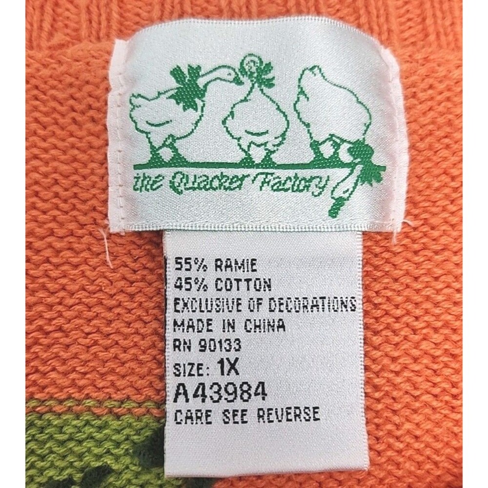 Quacker Factory Sweater Orange Short Sleeve Lemon Women Plus Sz 1X A43984 QVC - Picture 5 of 9
